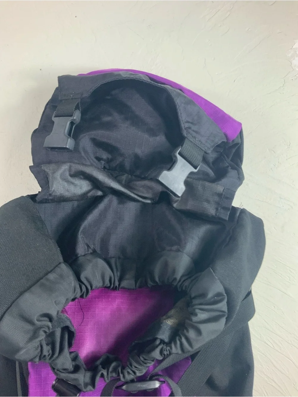 The North Face Backpack Vintage Purple Black Pack Rucksack Hiking Camping Large
